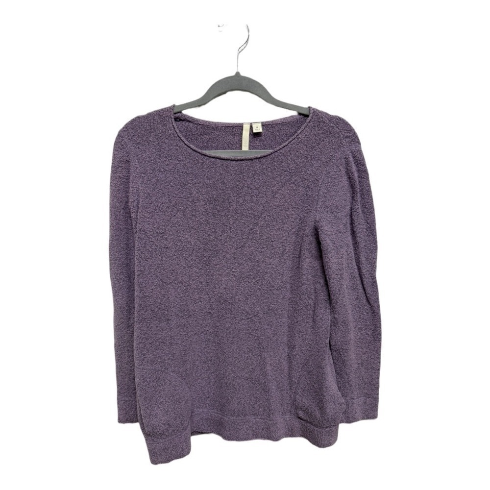 J. Jill Purple Plush Sweater Cotton Blend size medium Basics Crew Neck